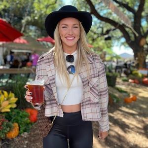 Cropped flannel jacket